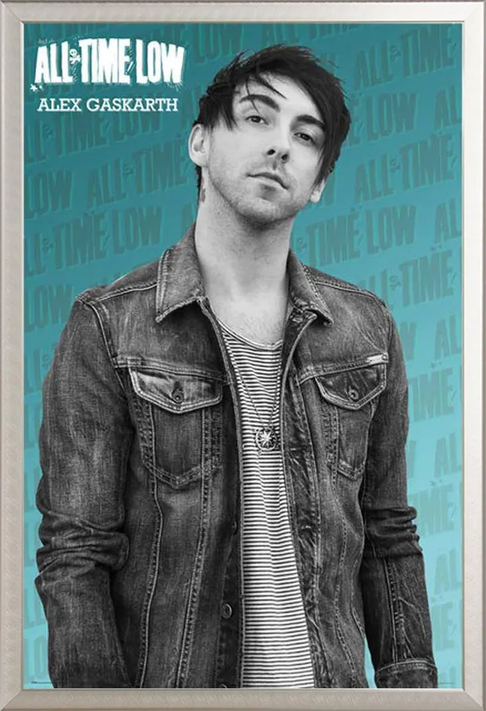 Poster Alex Solo All Time Low sous vitre acrylique et cadre argenté