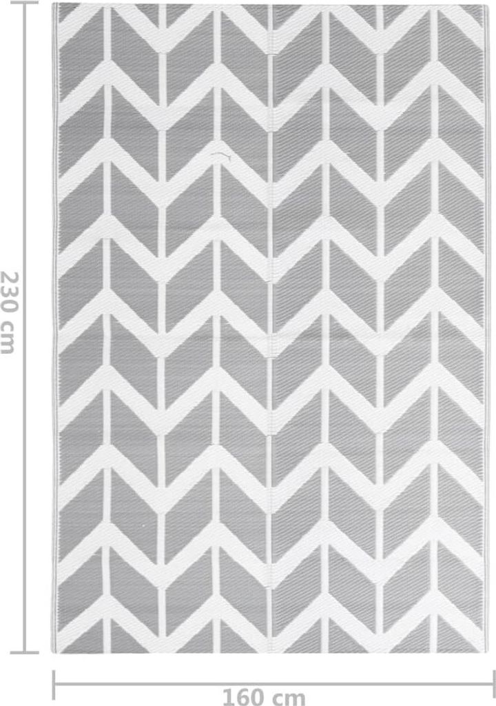 vidaXL Outdoor-Teppich ARAKIL Grau 160x230 cm PP Produktbild 7