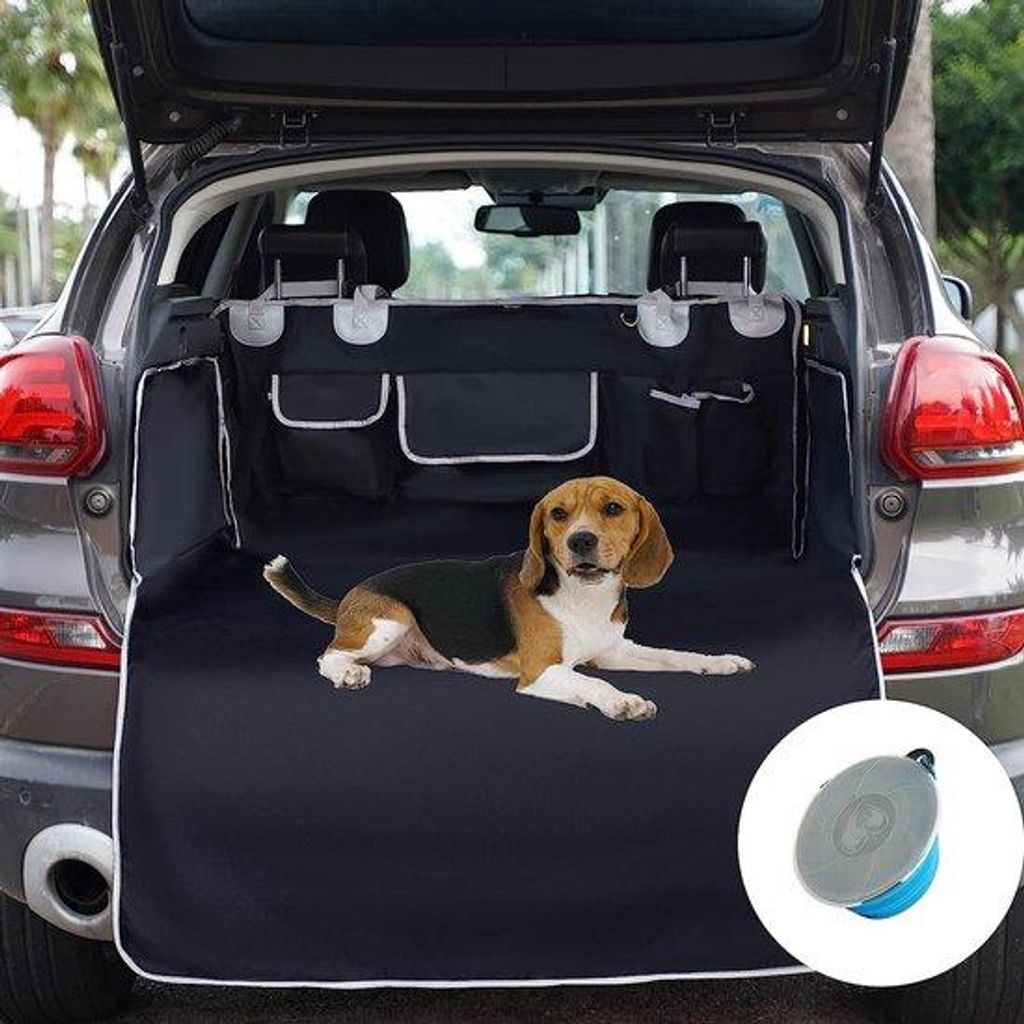 Schwarze Auto-Kofferraum-Matte, wasserdicht, 205x115cm, mit Seiten- und Bumper-Schutz