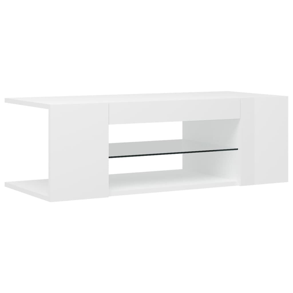 “2026 Modern“ TV-Schrank mit LED-Leuchten Hochglanz-Weiß 90x39x30cm - Designermöbel 843118 - TV-Schränke
