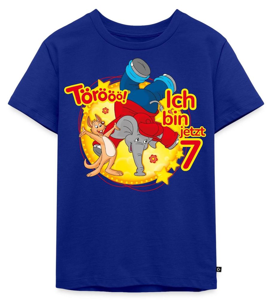 Spreadshirt Benjamin Blümchen Ich Bin Jetzt 7 Kinder Premium T-Shirt, 122/128 (6 Jahre), Royalblau