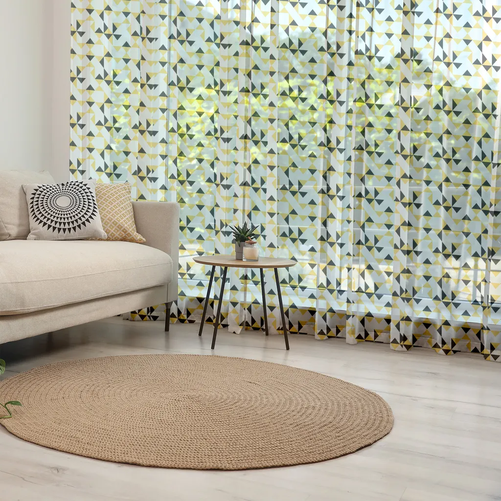 Arazzo Moderno Triangoli ABAKUHAUS - Raso Setoso Senape 210x274cm - 5