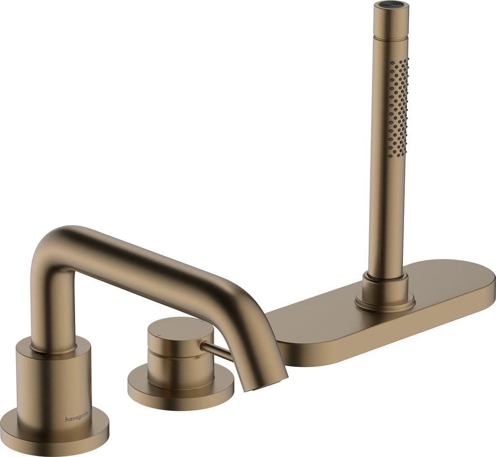 hansgrohe Tecturis S Einhebel-Wannenrandmischer, 3-Loch, mit sBox, Ausladung 194mm, 73447140