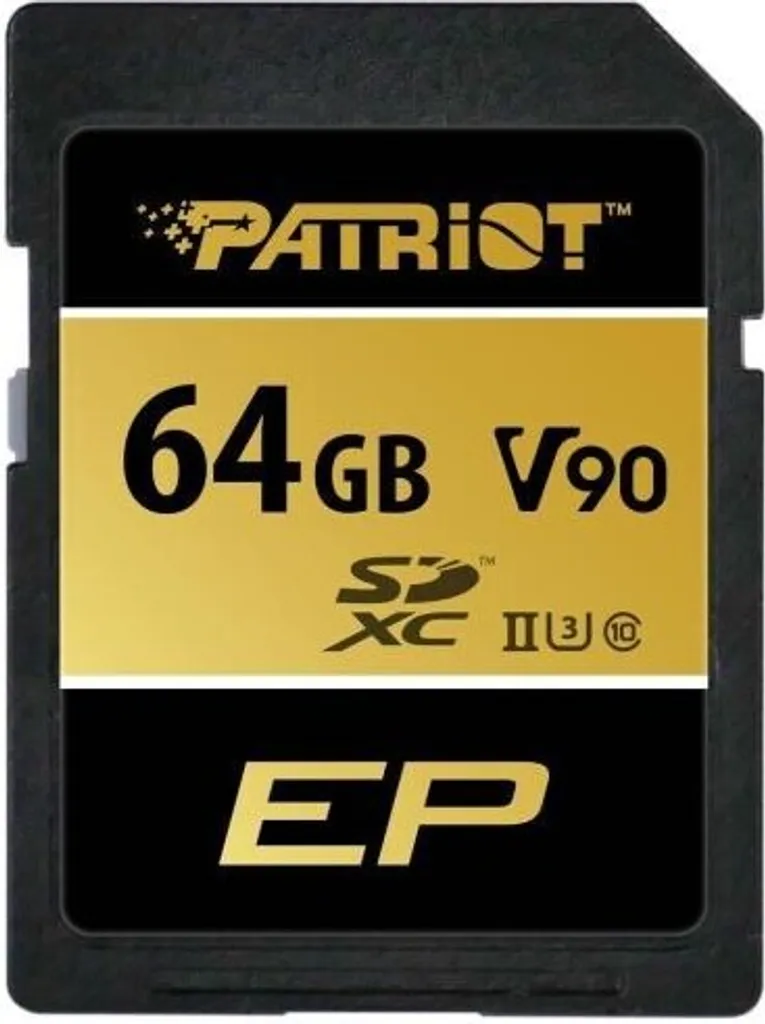 Patriot 64GB SDXC EP V90 UHS-II: Performance 300MB/s Garantite