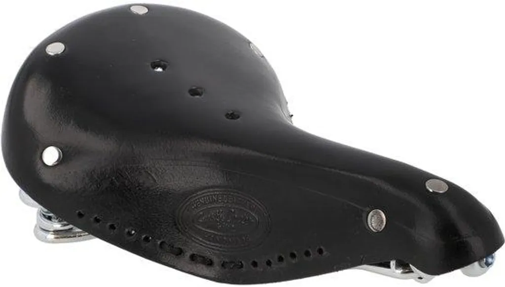 Selle de vélo en cuir noir avec suspension ressorts style vintage rétro