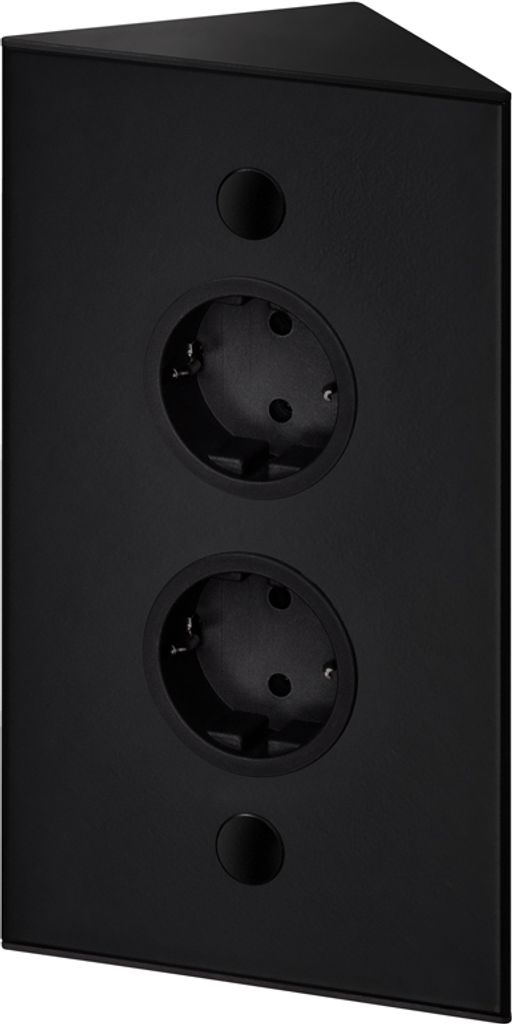 THEBO 2-fach Energie-Ecksäule ST 3007-2 in Schwarz / Produktbild 