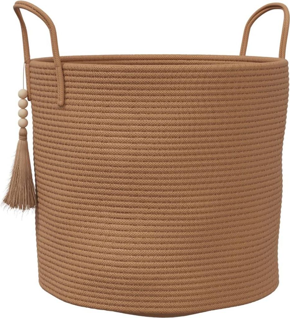 vidaXL Aufbewahrungskorb Braun Ø40x35 cm Baumwolle