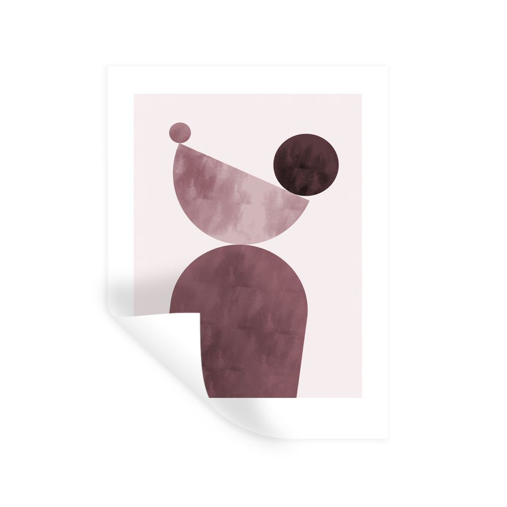 MuchoWow Wandtattoo Wandsticker Wandaufkleber Formen - Abstrakt - Pastell - Rosa 120x160 cm Selbstklebend und Repositionierbar - Wierderverwendba...