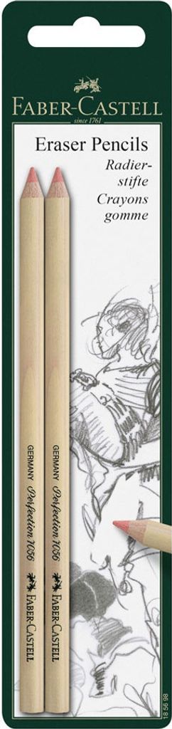 FABER-CASTELL Radierstift PERFECTION 7056 Blisterkarte 2 Stück