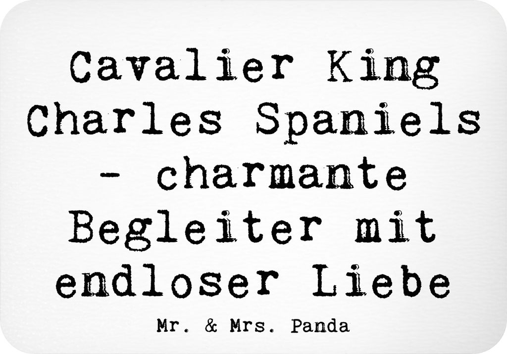 Mr. & Mrs. Panda Kühlschrankmagnet Spruch Cavalier King Charles Spaniel Begleiter - Weiß - Geschenk, bedingungslose Liebe, seidiges Fell, freundl...