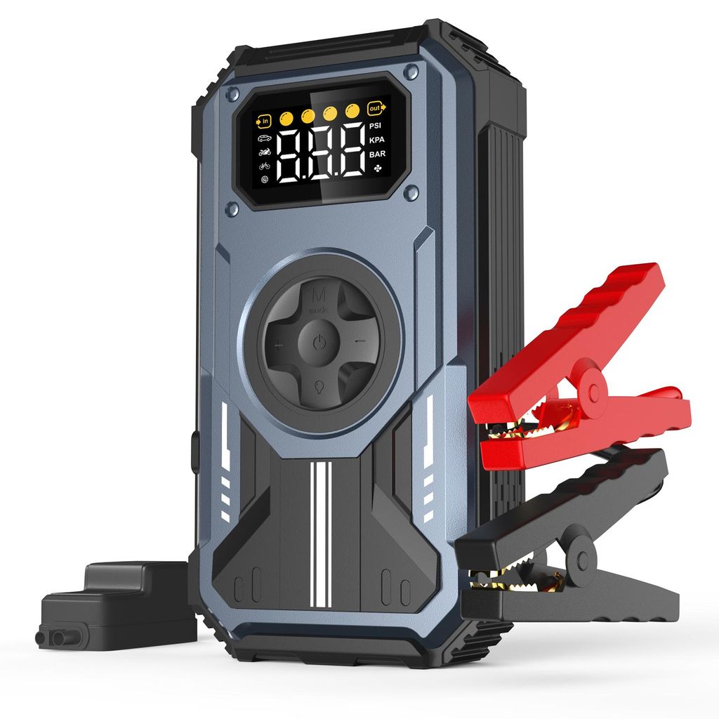 Eigotrav PD-270 Auto Starthilfe Starthilfekabel 6000A, 12000mAh tragbare Ladegerät Power Bank,12V Auto Batterie, Jump Box mit 150PSI Luftkompressor