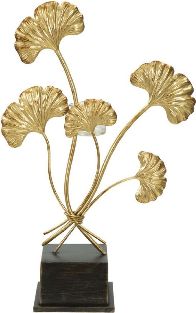 o Ferretti Świecznik Iris 29x12,5x44 cm złoty czarny Zdjęcie produktu 