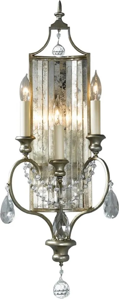 Luminaire mural de luxe style baroque en cristal et métal doré 66cm