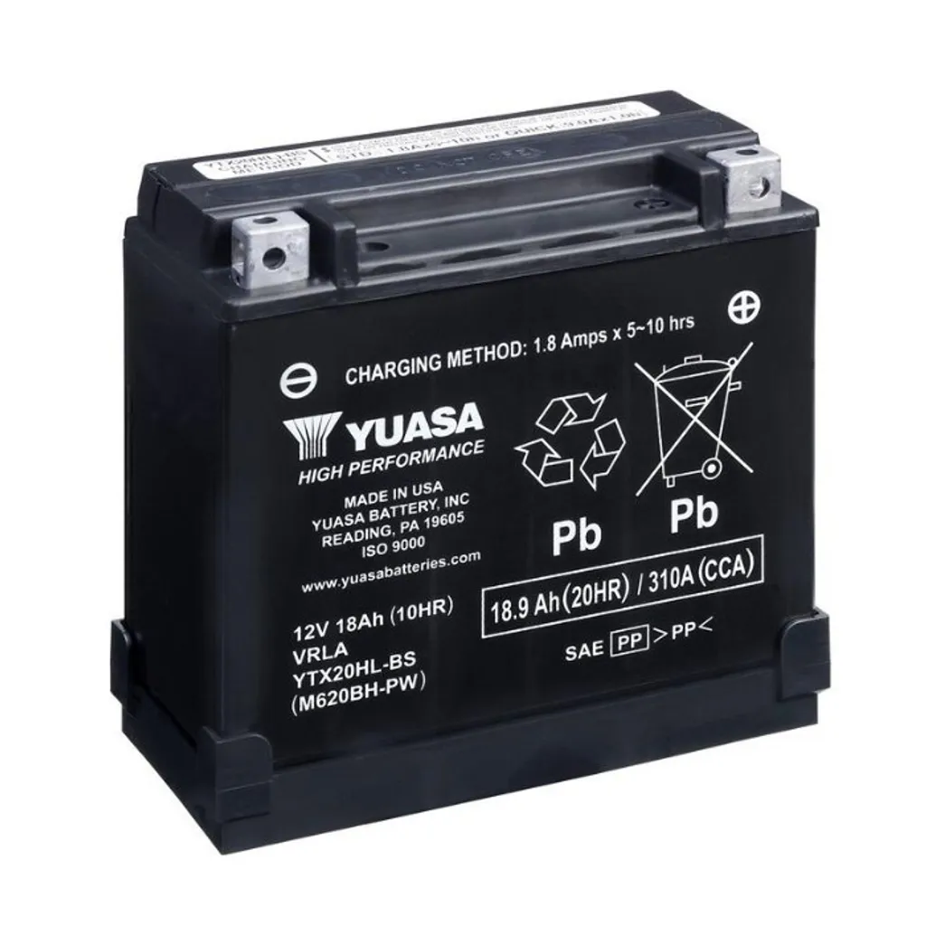 Batterie de démarrage 12V 18Ah Yuasa YTX20HL-BS-PW étanche sans entretien