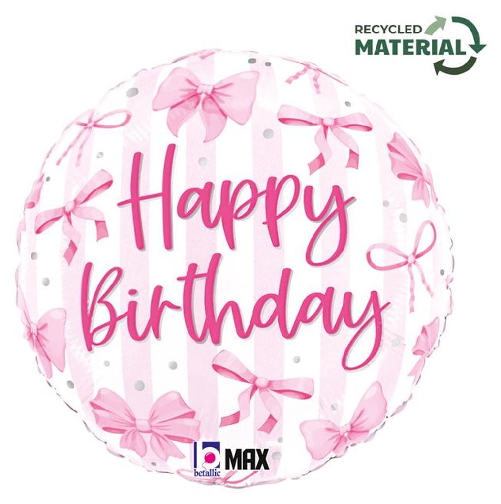 Balon foliowy Kokarda Różowy Pretty Pink Bow Birthday 45 cm Zdjęcie produktu 
