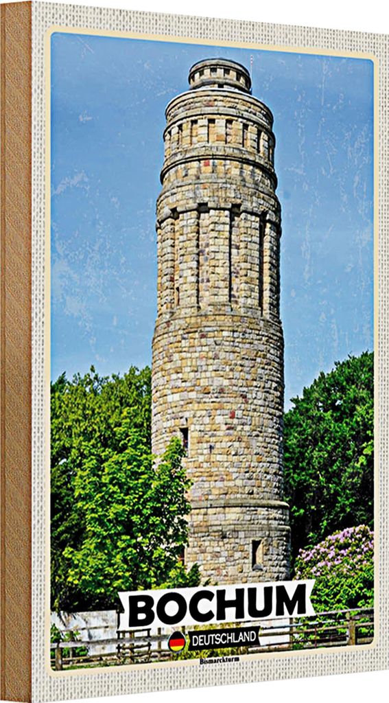 Holzschild Städte Bochum Bismarkturm Architektur 20x30cm