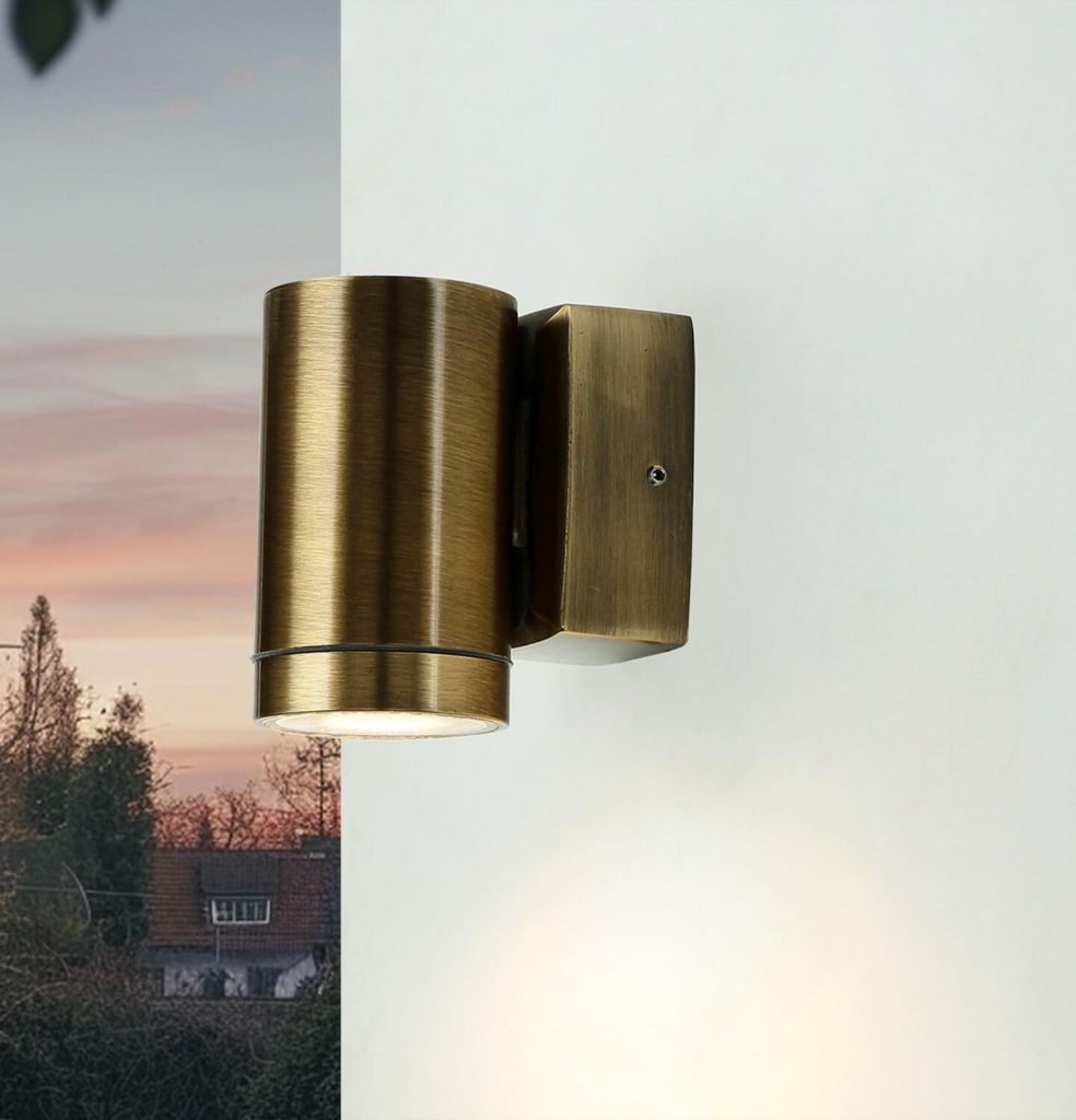 Außenwandlampe außen IP64 GU10 Downlight H: 10 cm klein Fassade Haus Balkon Spot Außenleuchte Wand