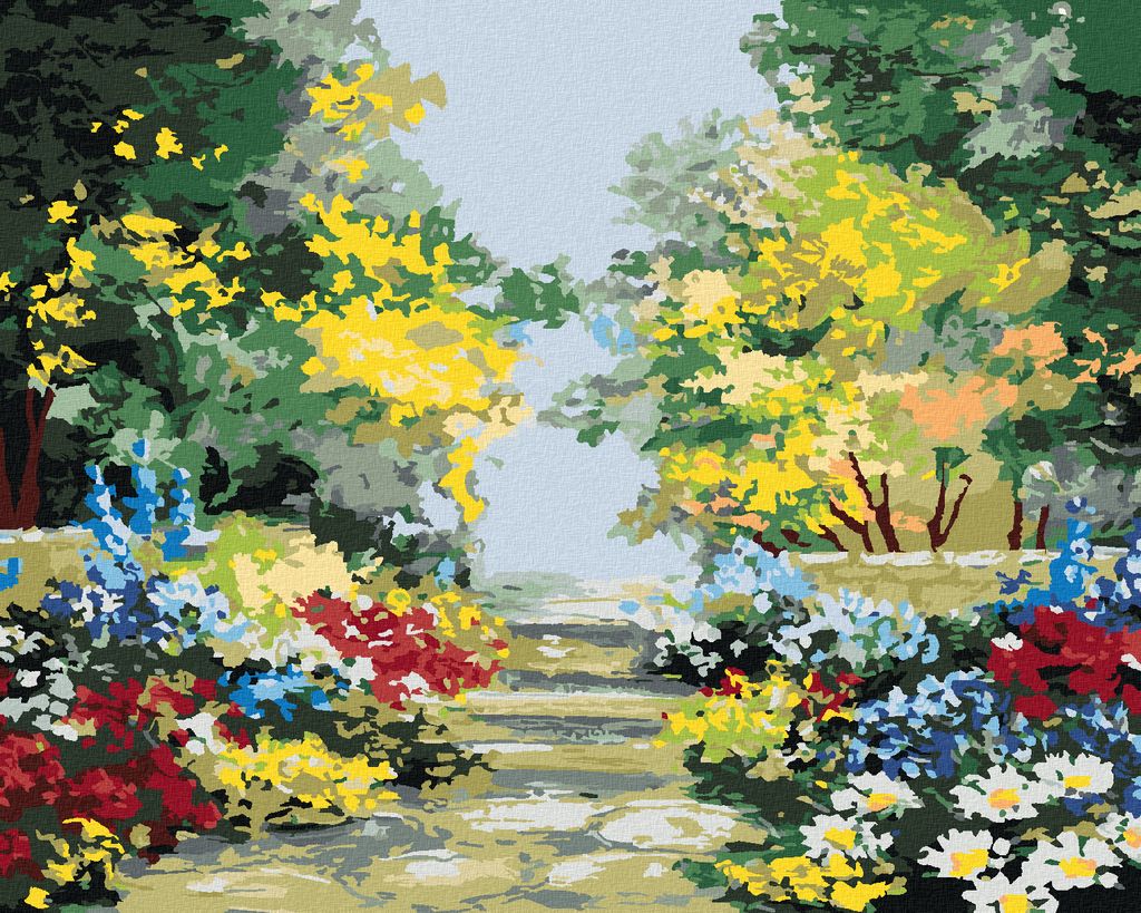 Zuty - Malen nach Zahlen - ZIERBLUMEN, 40x50 cm, mit Keilrahmen (bereits gespannt)