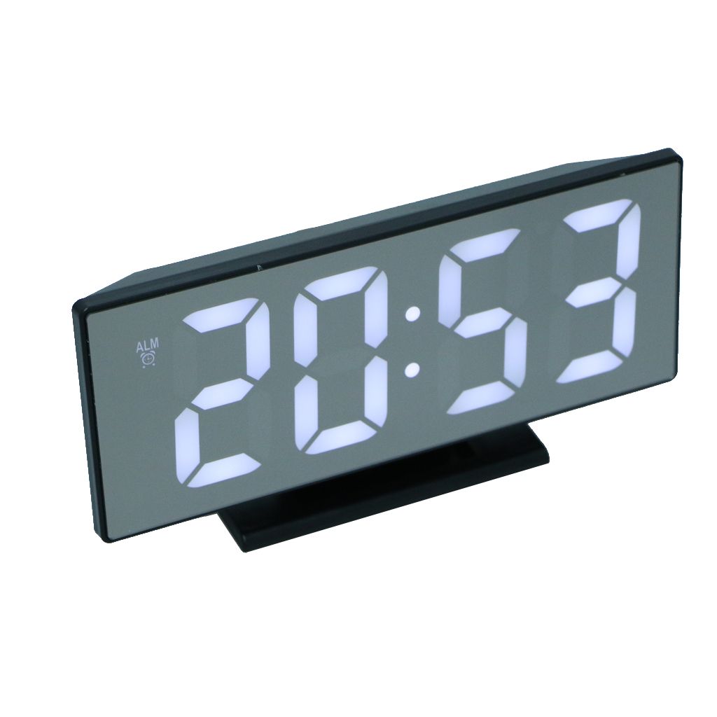 LED Display Wecker Digital Uhr Reisewecker Tischuhr Thermometer Snooze Spiegel 