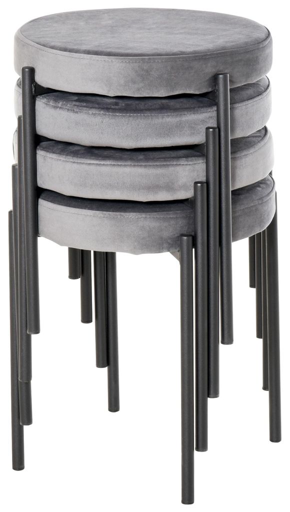 HOMCOM - Lot de 4 tabourets de salle à manger, chaises de Image du produit 