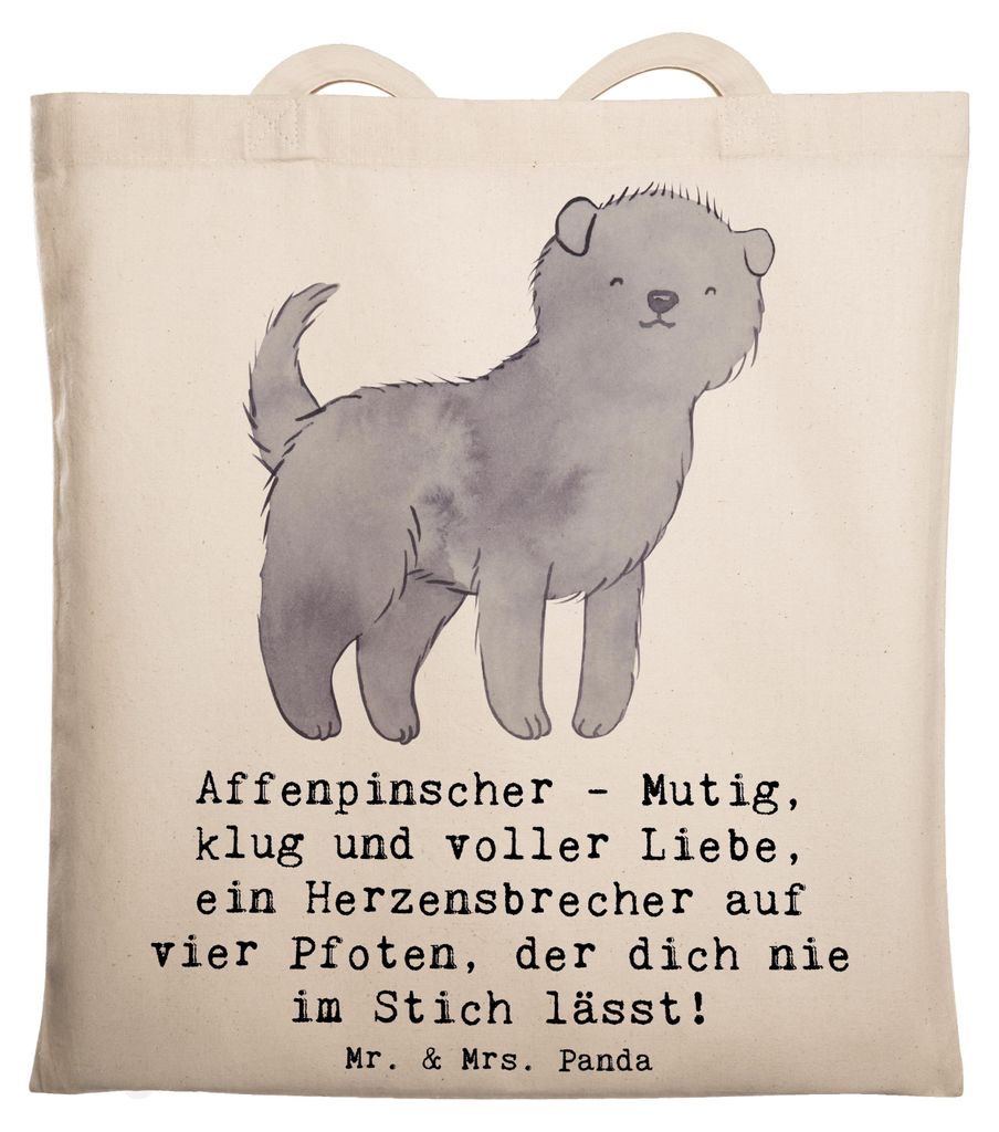 Mr. & Mrs. Panda Beutel Affenpinscher Liebe - Transparent - Geschenk, kleiner Hund, Tote Bag, vierbeiniger Freund, Sozialisierung, intelligenter, H...