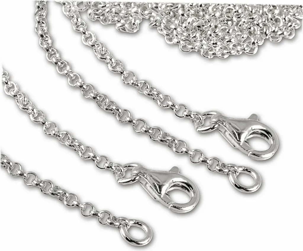 Collier à breloques en argent 925 SilberDream 70cm Lot de 2 Chaînes fines
