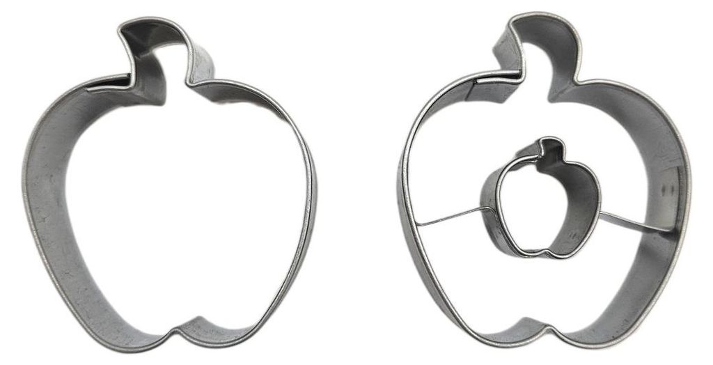 Uitsteekvorm, set van 2: appel + appel, diameter 45 mm Productafbeelding 