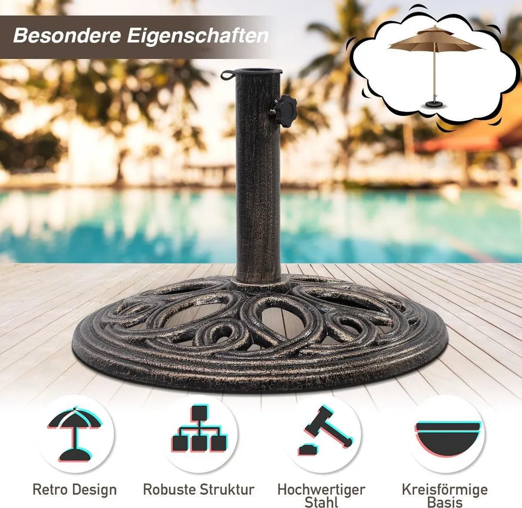 Pied de parasol pour stabiliser votre ombrage extérieur sur balcon et patio - 4