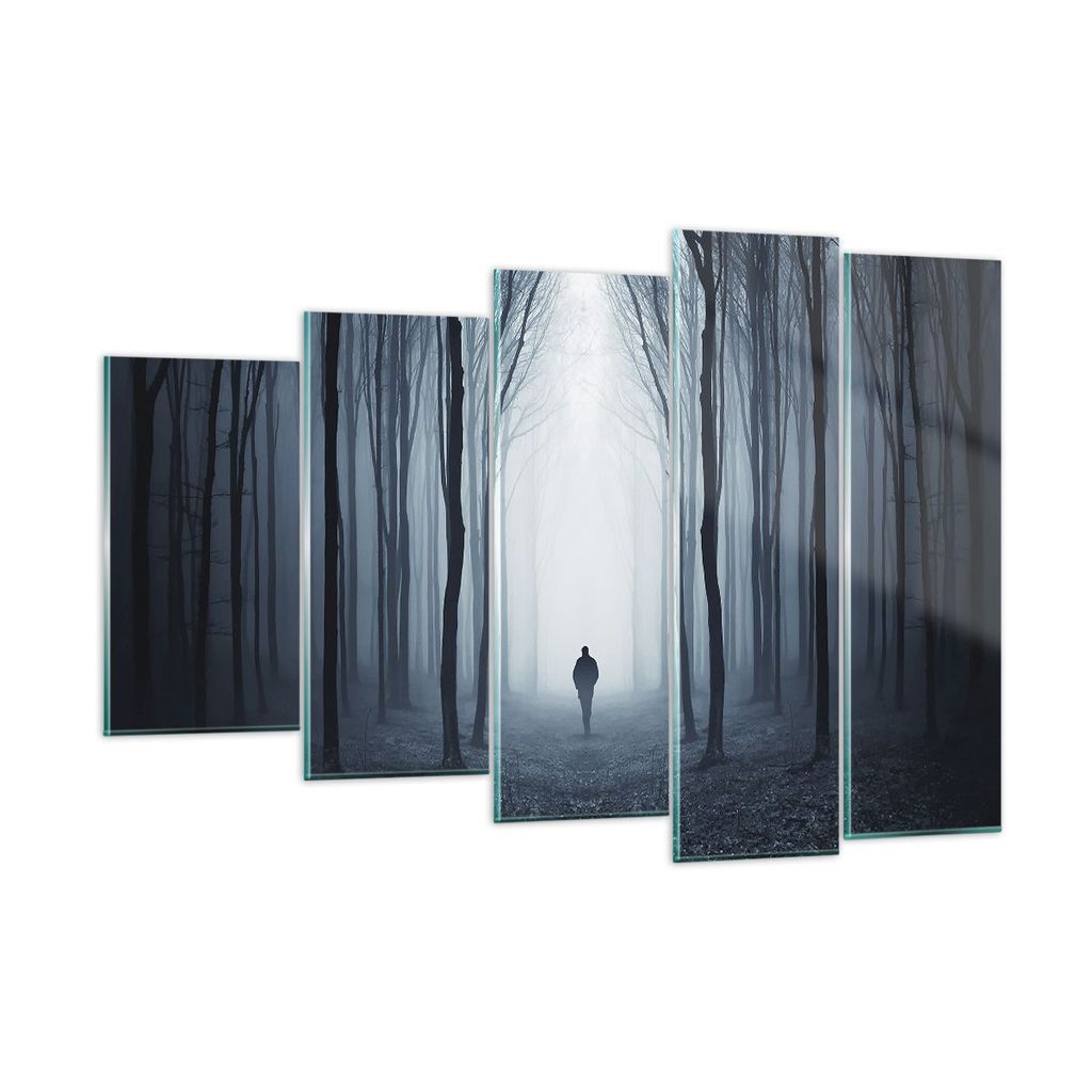 Bilder auf glas - 5 Teile - Charakter Wald Einsamkeit - 150x100cm - Glasbilder - Wandbilder - Bilder - Wanddekoration aus Glas - Glas Bilder - Wand...