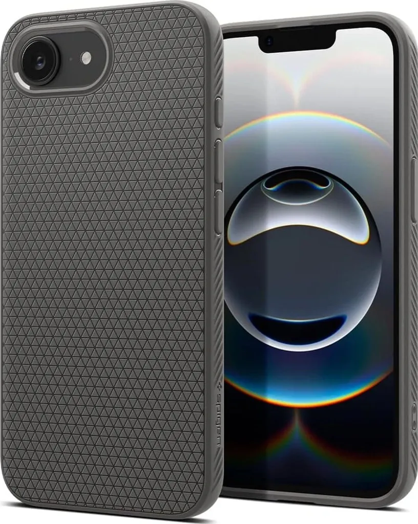 Spigen iPhone 16e Case Liquid Air Marble Gray | Slim & Tactical