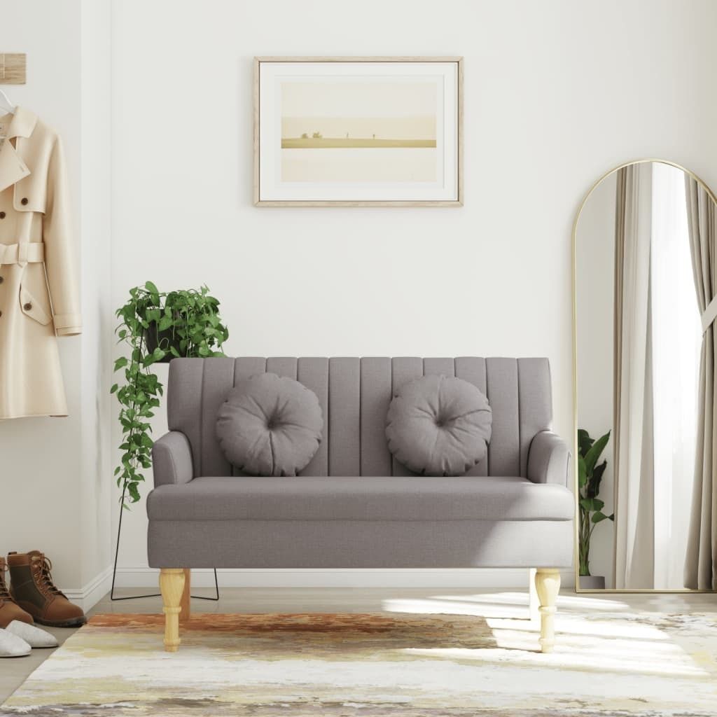 (Robust Möbel)Sitzbank - modernes Design - Truhenbank Schuhbank - mit Kissen Taupe 113x64,5x75,5cm Stoff NEU995555 - Sitztruhen