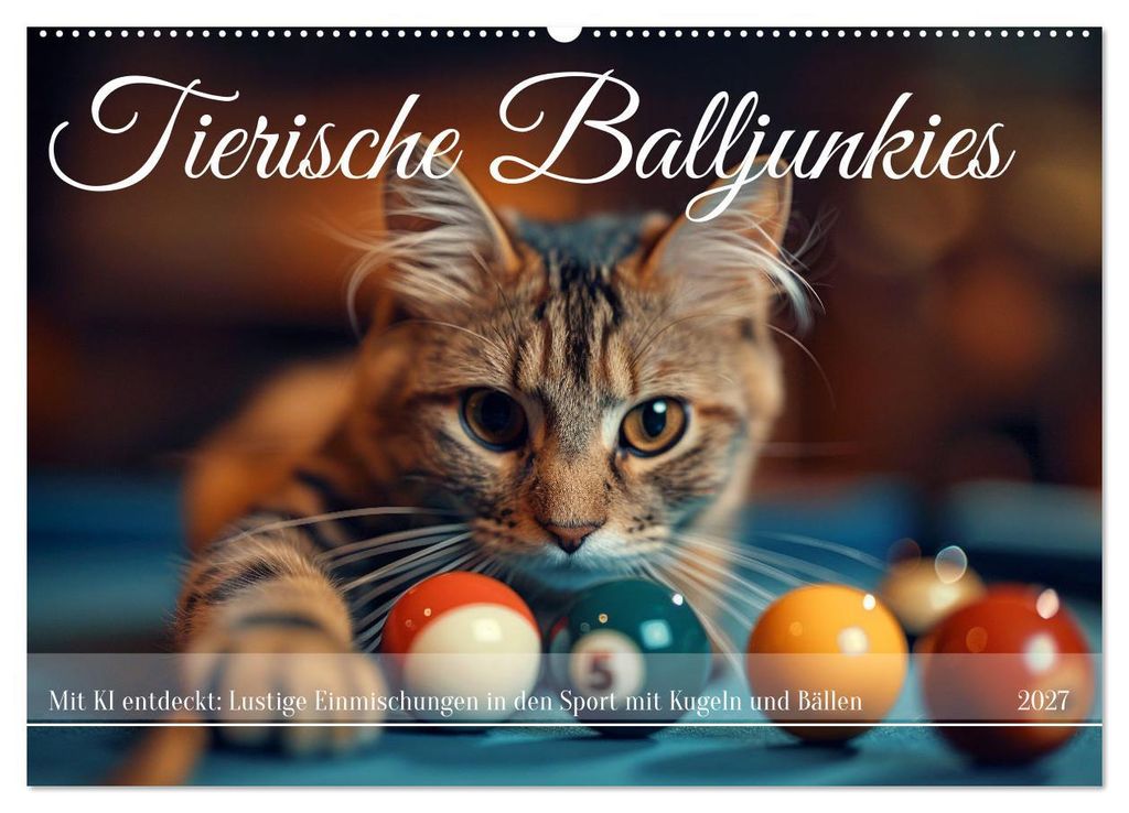 Tierische Balljunkies (Wandkalender 2027 DIN A2 quer), CALVENDO Monatskalender