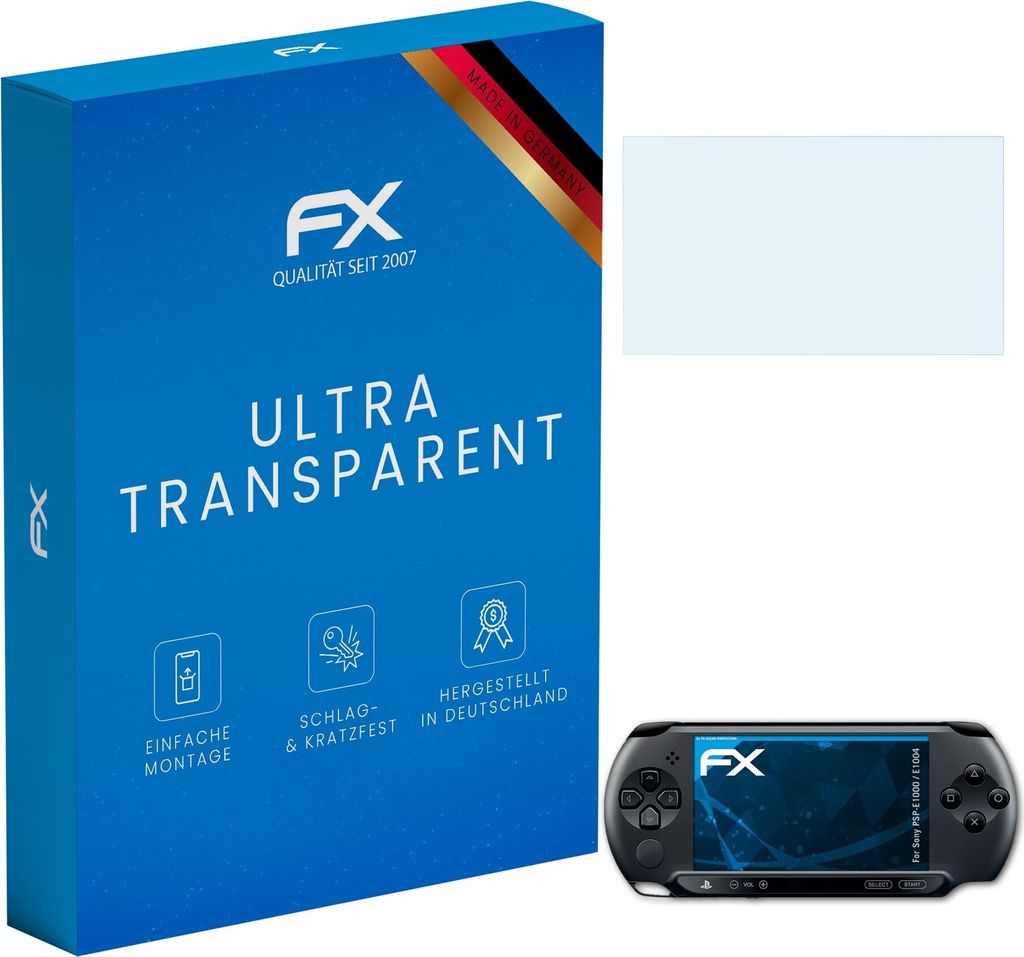 atFoliX FX-Clear 3x Schutzfolie kompatibel mit Sony PSP-E1000 / E1004 Displayschutzfolie