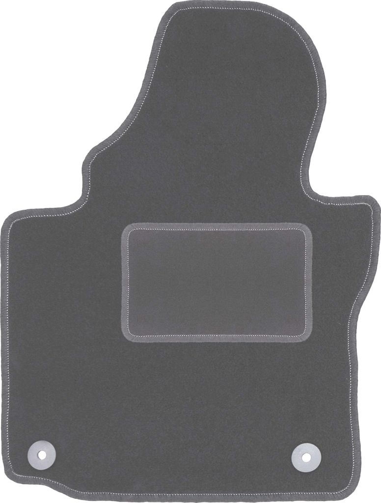 Fahrerfußmatte Velours graphit passend für Volkswagen Caddy 2K FL (2010-2015, Minivan) – mit Befestigungen – passgenau