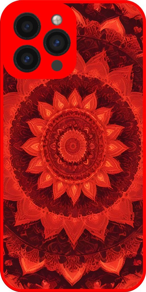 Smartphonica Handyhülle Geeignet für iPhone 13 Pro Max mit rotem Mandala-Druck - TPU-Hülle rot Mandala-Design - rot