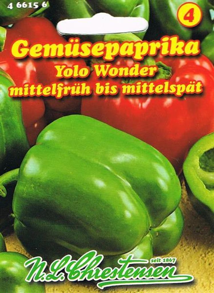 Gemüsepaprika Yolo Wonder | Paprikasamen von N.L. Chrestensen