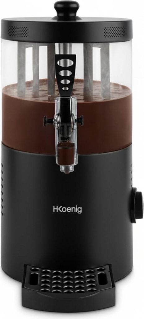 H. Koenig Heiße Schokolade Spender SHK802, Edelstahl, 3 L, Silber, bis zu 90°C, 1200 W