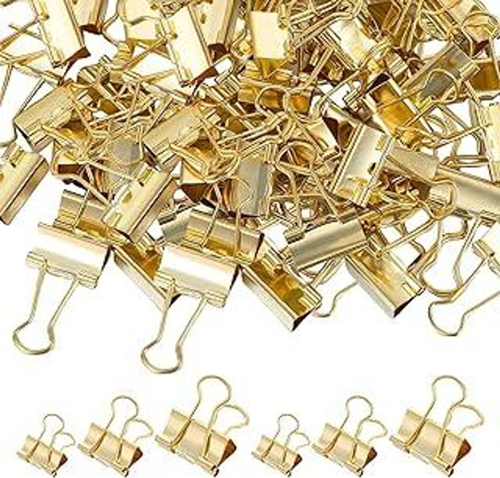 120 Stück Foldback Klammern,Büroklammern Metallklammern Papierklammern Büroklammer Buchklammer 15 mm/ 19mm/ 25mm 40 Stück Jeweils für Büro Sc...