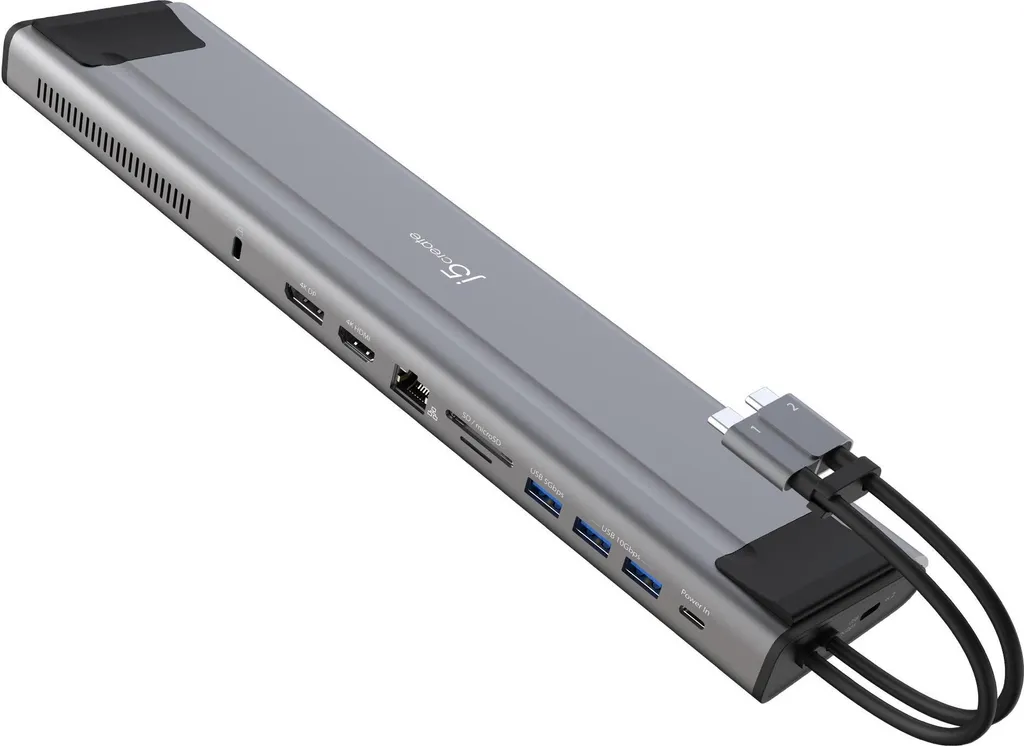 Dock USB-C 10Gbps Double 4K avec Baie NVMe j5create JCD552-N Performance