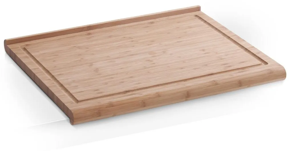 Planche à pétrir de cuisine Zeller en bois de bambou massif avec rebord