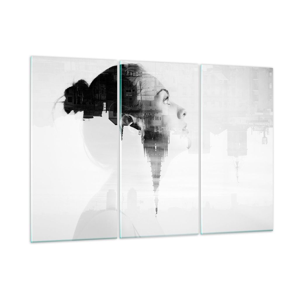 Bilder auf glas - Frau modern - 165x110cm - Glasbilder - Wandbilder - Bilder - Kunstdruck - zum Aufhängen bereit - Wanddekoration aus Glas - Glas ...