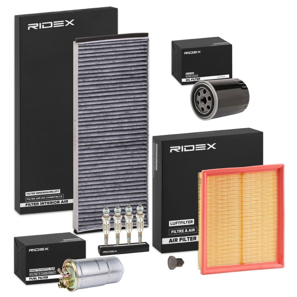 RIDEX Inspektionspaket Filterset für VW PASSAT Variant (3B5) PASSAT (3B2) für AUDI A4 Limousine (8D2, B5) A4 Avant (8D5, B5)