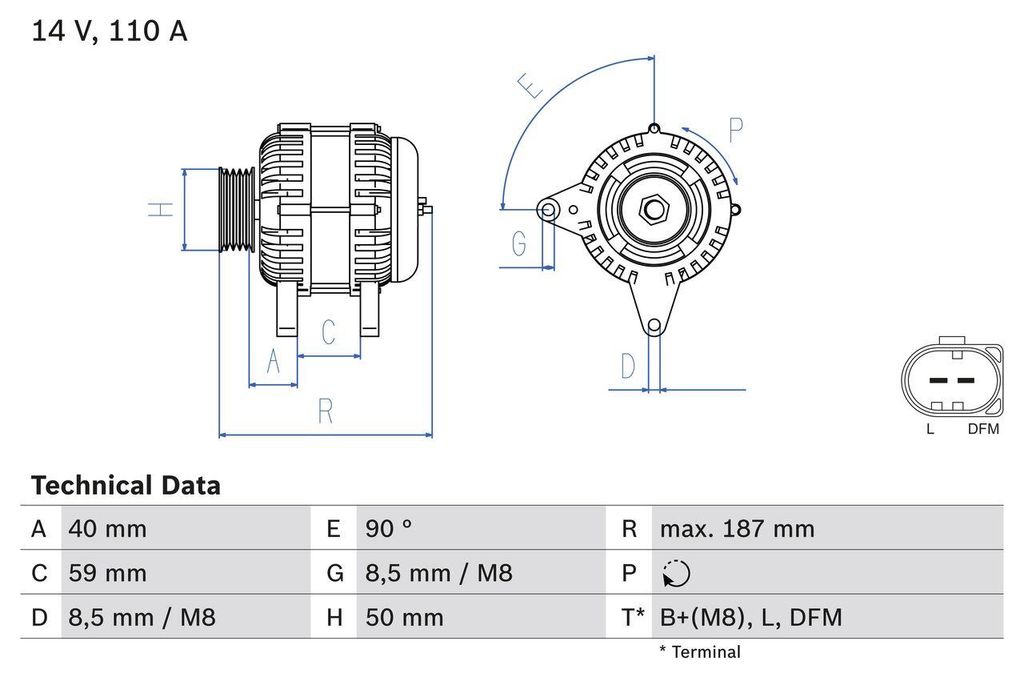 BOSCH 0 986 046 070 Generator x