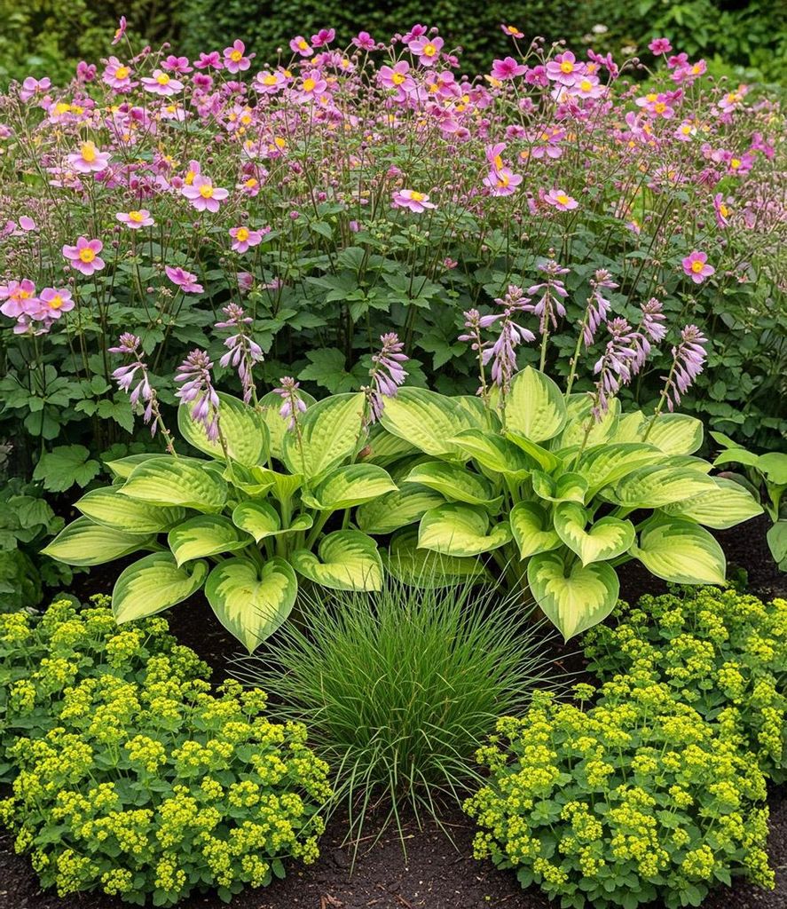 BALDUR Garten 18er Set Staudenbeet 'Schattengarten', Pflanzen im 9x9 cm-Topf, lange Blütezeit & attraktiver Blattschmuck, schattenliebende Stauden...