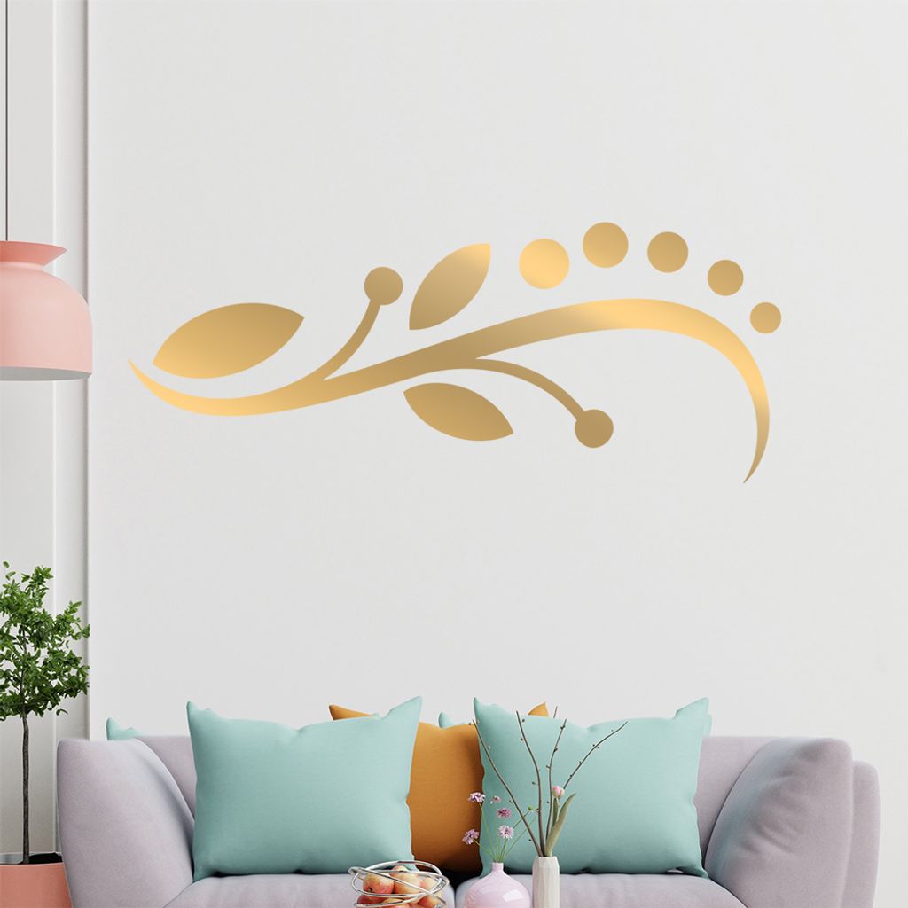 Blüte - Linien Punkte Wandtattoo in 6 Größen - Wandaufkleber Wall Sticker - Dekoration, Küche, Wohnzimmer, Schlafzimmer, Badezimmer