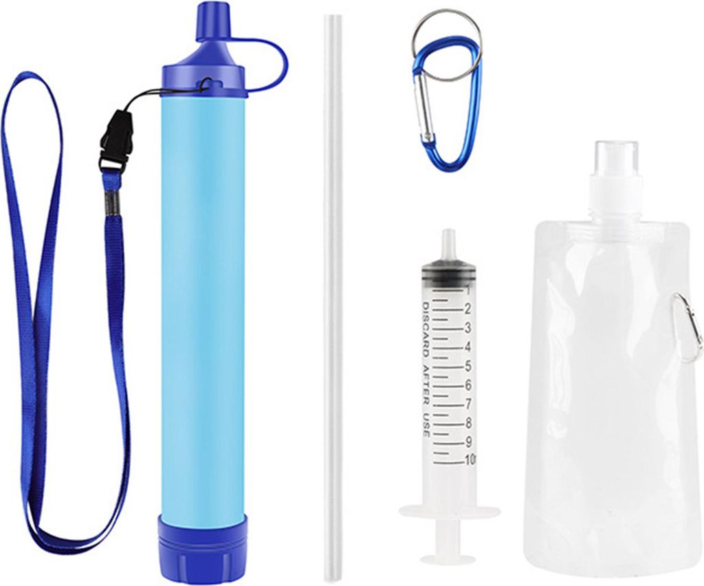 Tragbarer Wasserfilterstrohhalm für Outdoor-Aktivitäten wie Camping, Wandern, Trekking und Notfälle