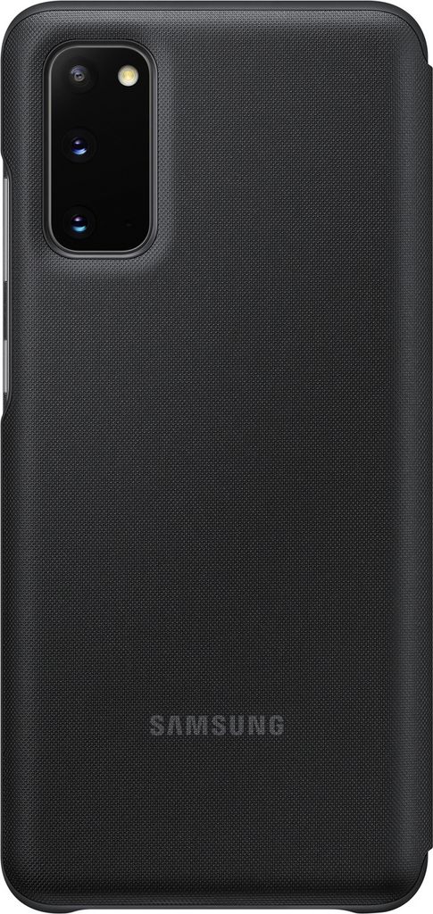 A black Samsung phone case is shown from the back.