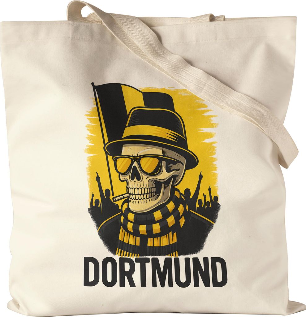 Dortmund Tragetasche Jutebeutel Geschenkidee Fanartikel Fußball Supporter Schwarz Gelb