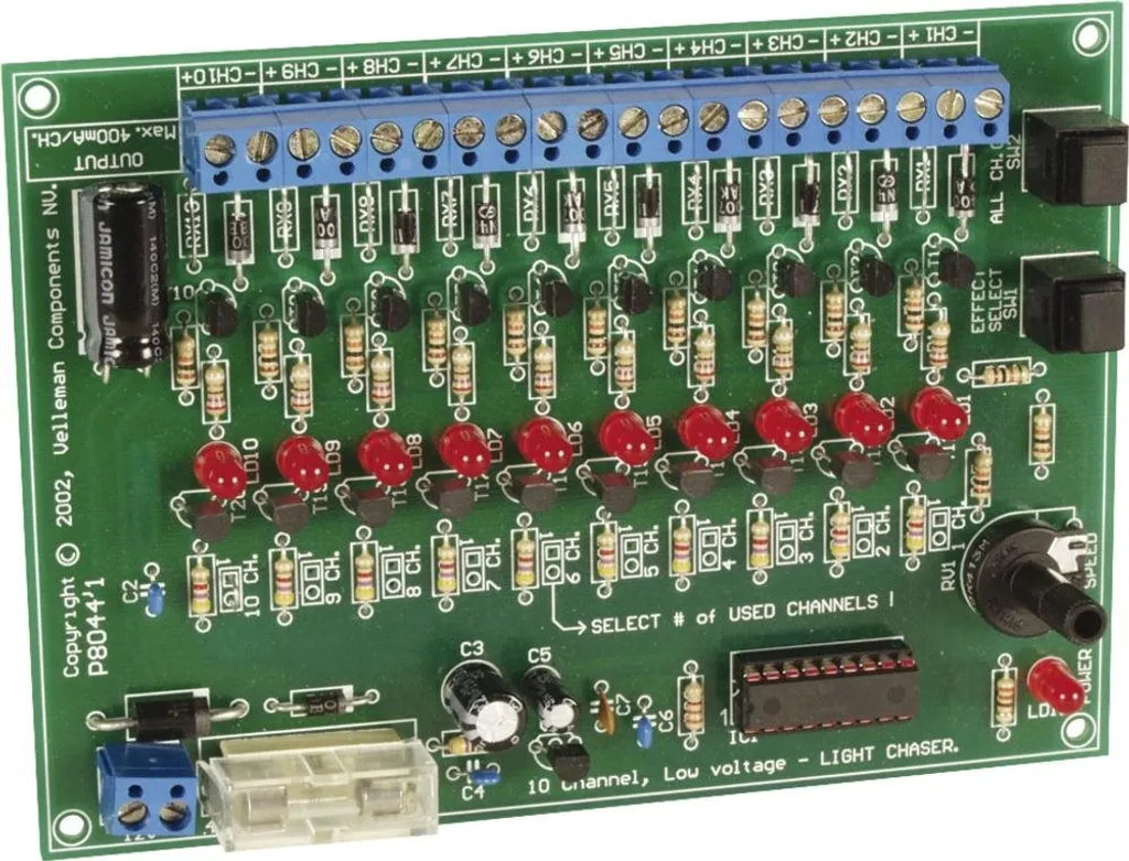 Kit K8044 Velleman : Solution d'Animation Lumineuse 10 Voies 12-24V