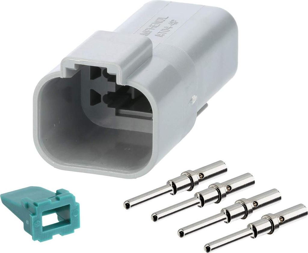 Amphenol AS-4SM 105 SET-Kabelstecker AT-Serie Stift, 4-polig, Crimpanschluss Isolationsdurchmesser 2,24mm - 3,68mm,